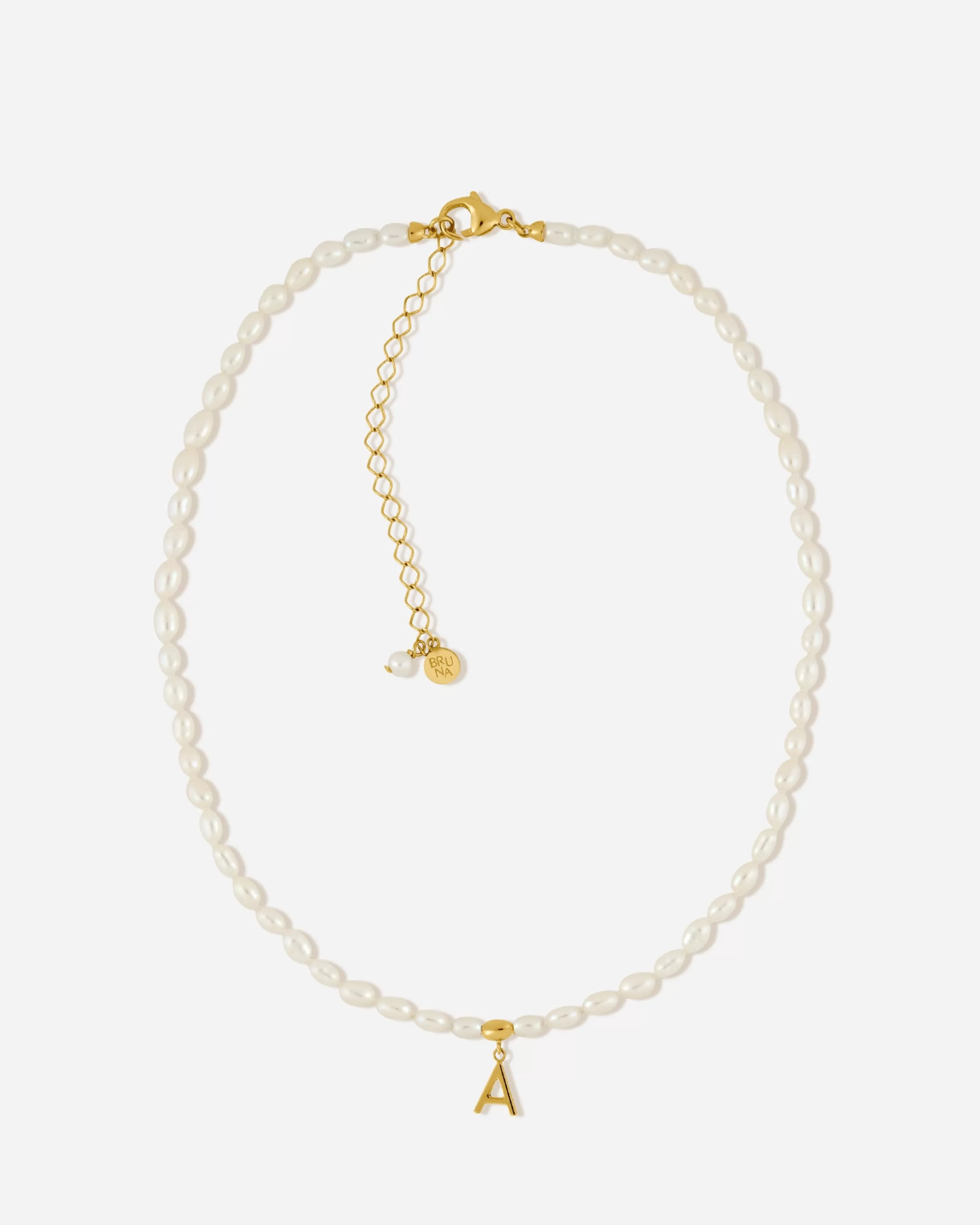 BRUNA The Label Perlen^Antibes Letter Choker 18k Gold Vermeil & Perlen