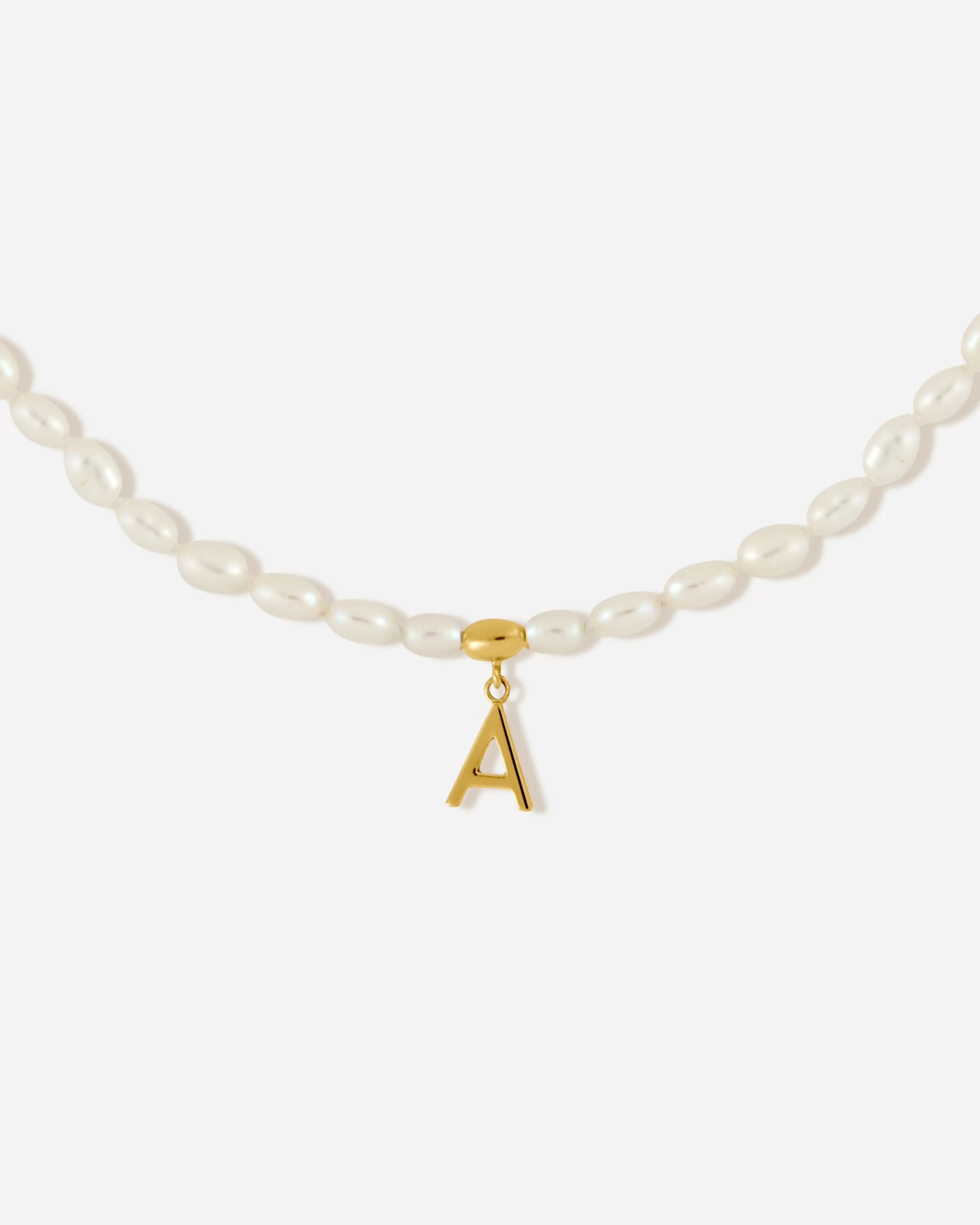 BRUNA The Label Perlen^Antibes Letter Choker 18k Gold Vermeil & Perlen