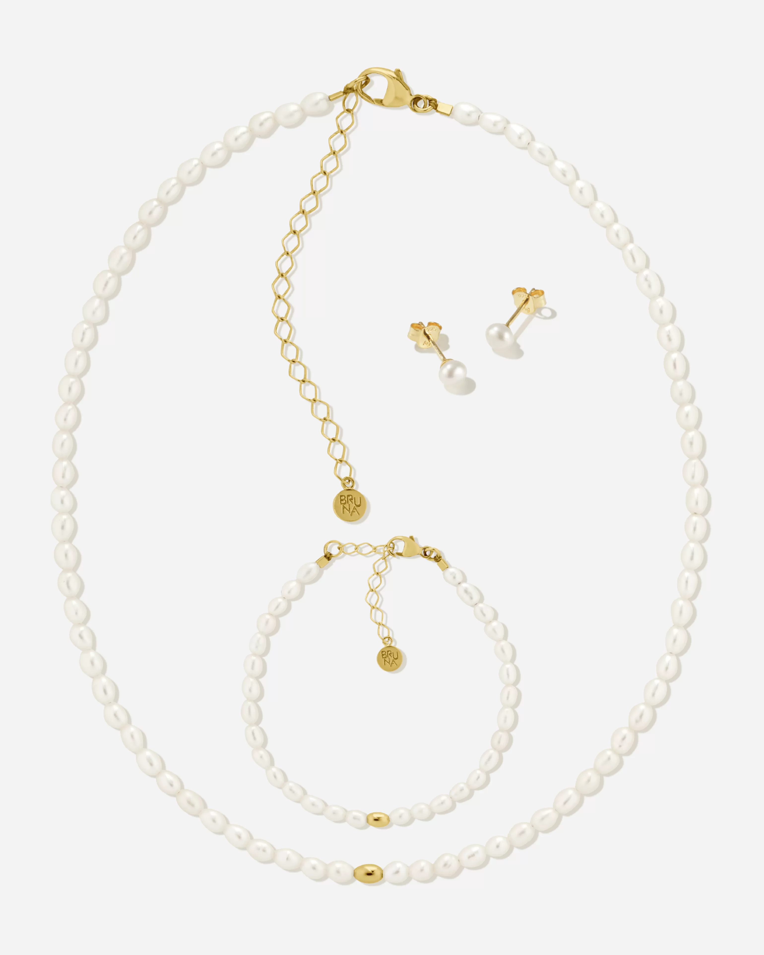 BRUNA The Label Perlenschmuck^Antibes Set 18k Gold Vermeil