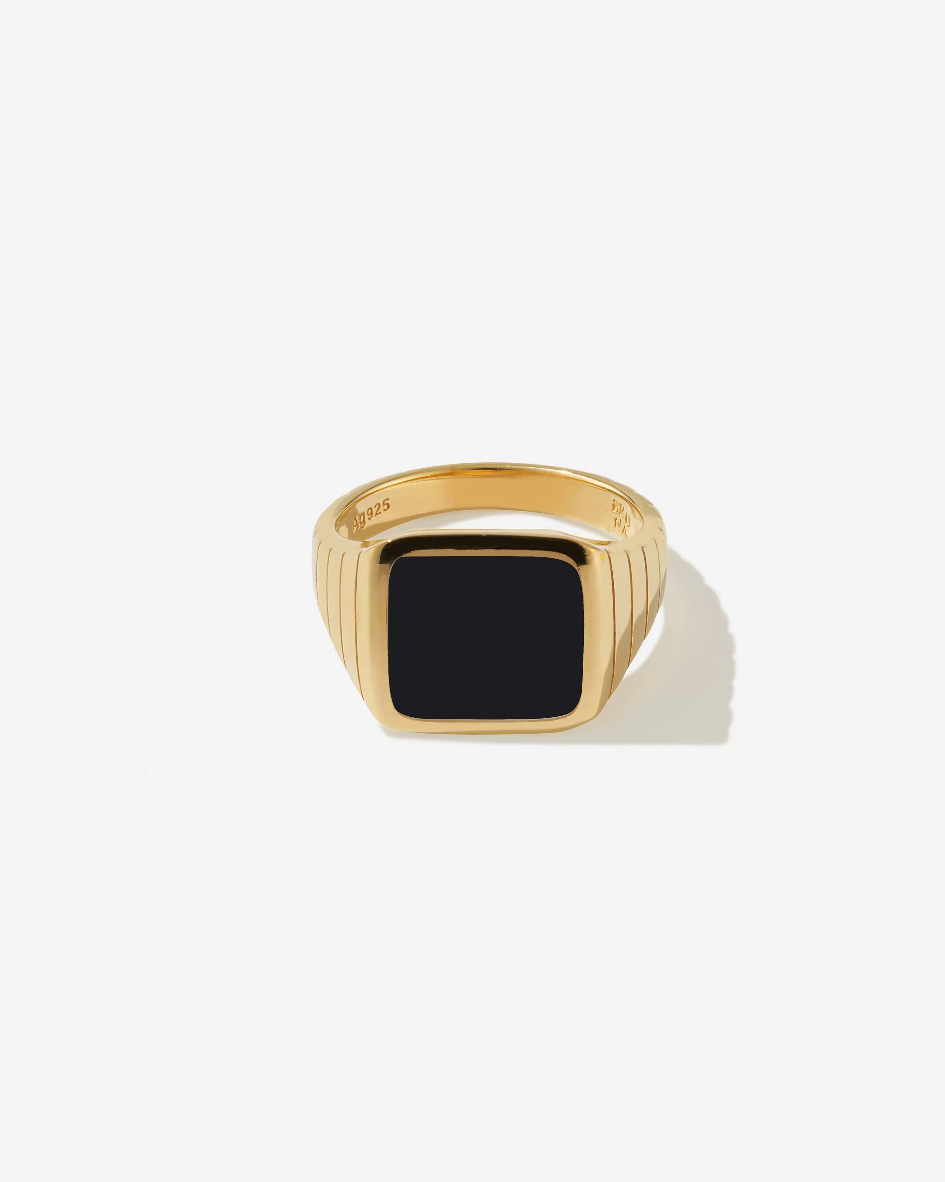 BRUNA The Label Siegel | Edelsteine^Avino Onyx Ring 18k Gold Vermeil & Edelsteine