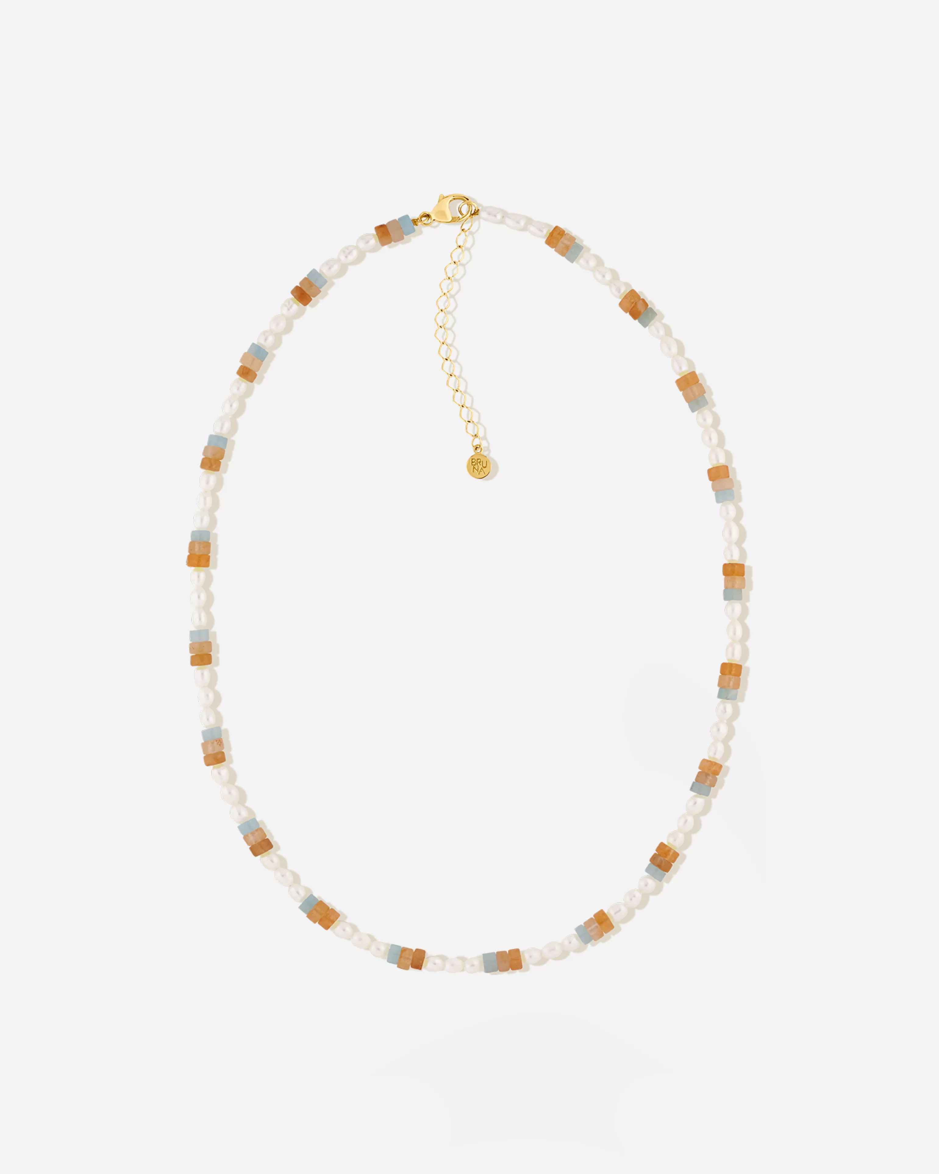 BRUNA The Label Perlen | Bunt^Azur Necklace 18k Gold Vermeil & Perlen