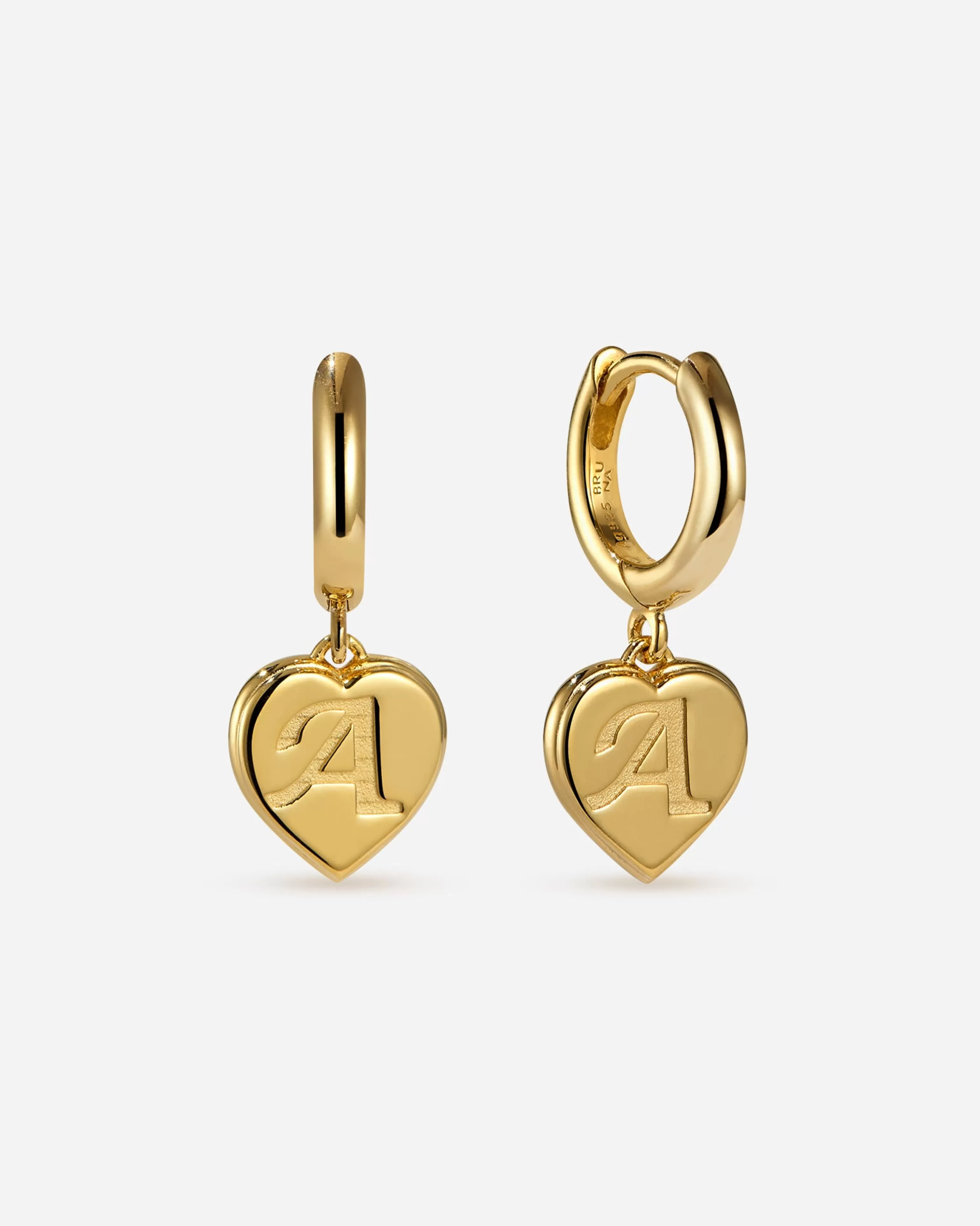 BRUNA The Label Ohrringe Mit Anhänger^Bisous Letter Mini Hoops 18k Gold Vermeil