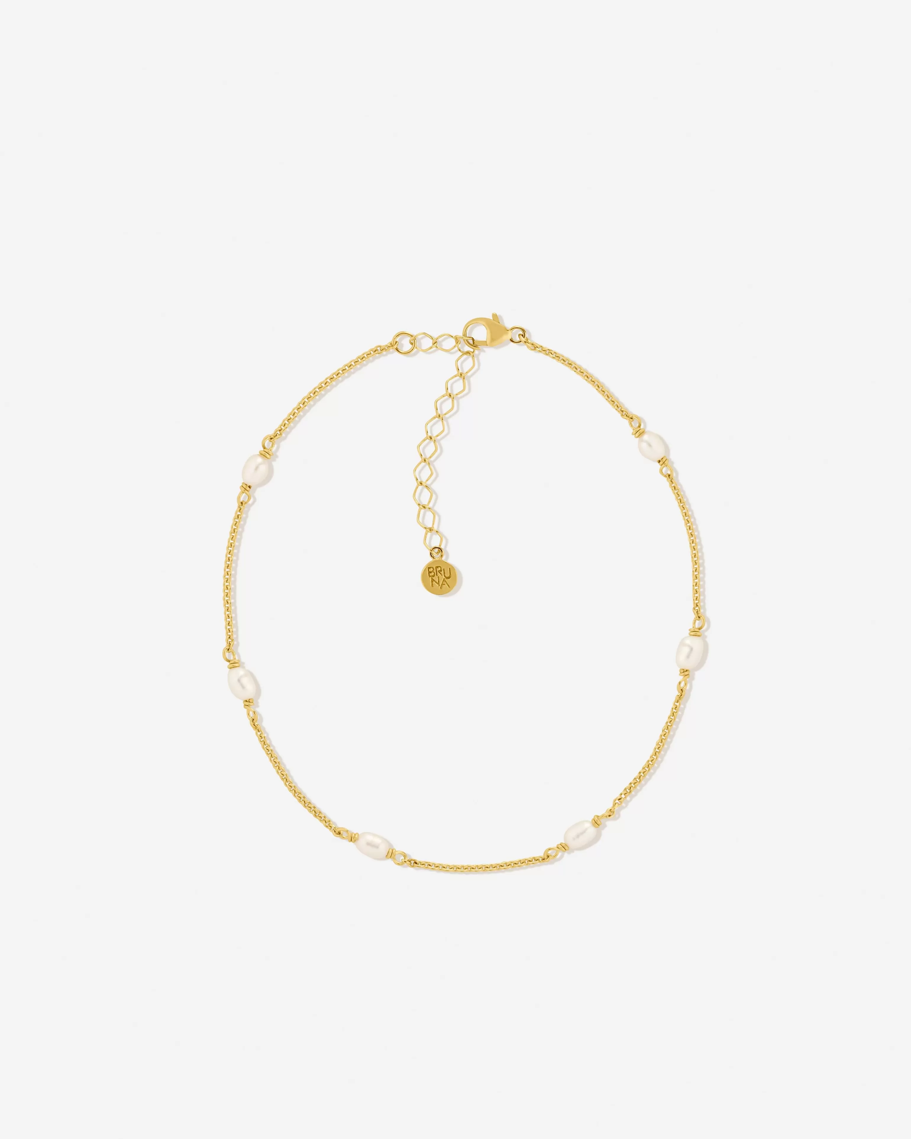 BRUNA The Label Fußkettchen Mit Perlen^Bordeaux Anklet 18k Gold Vermeil & Perlen