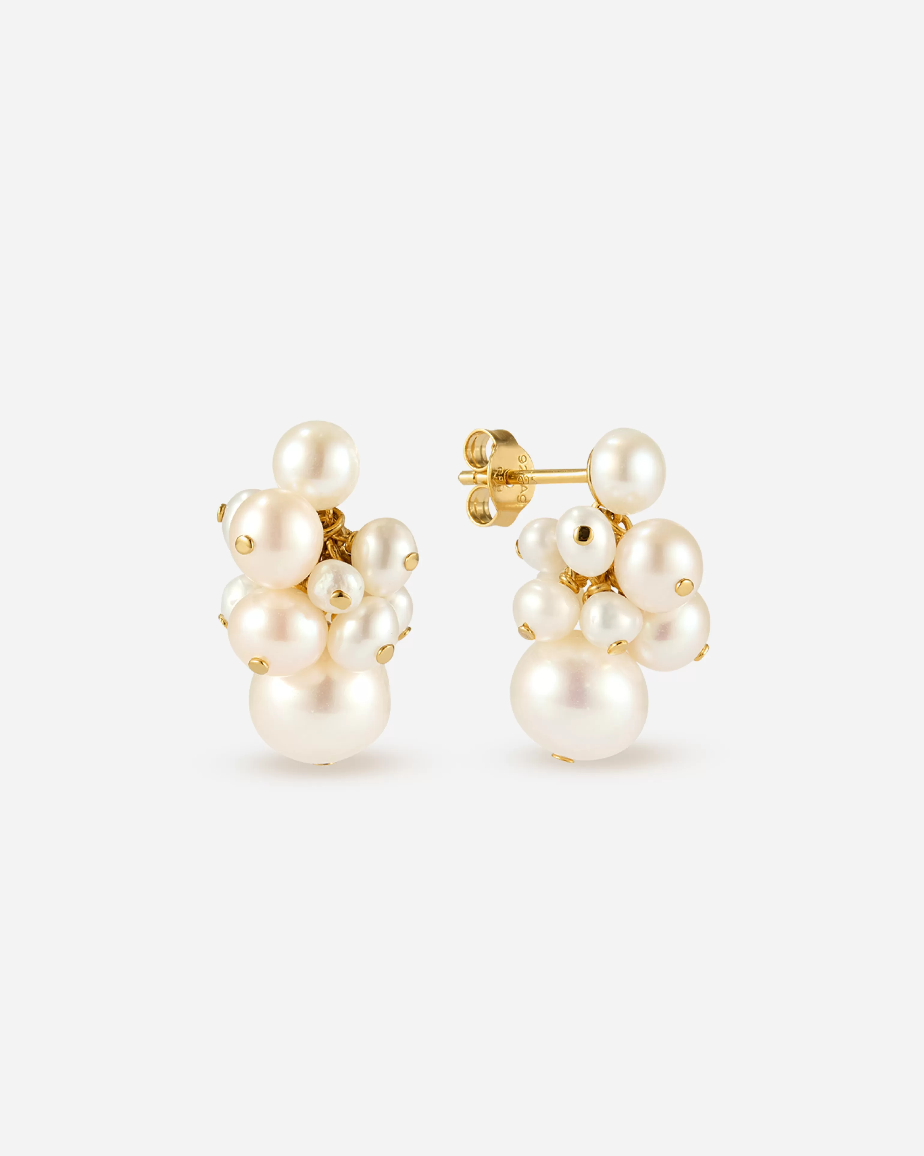 BRUNA The Label Studs | Perlen^Bordeaux Earrings 18k Gold Vermeil & Perlen