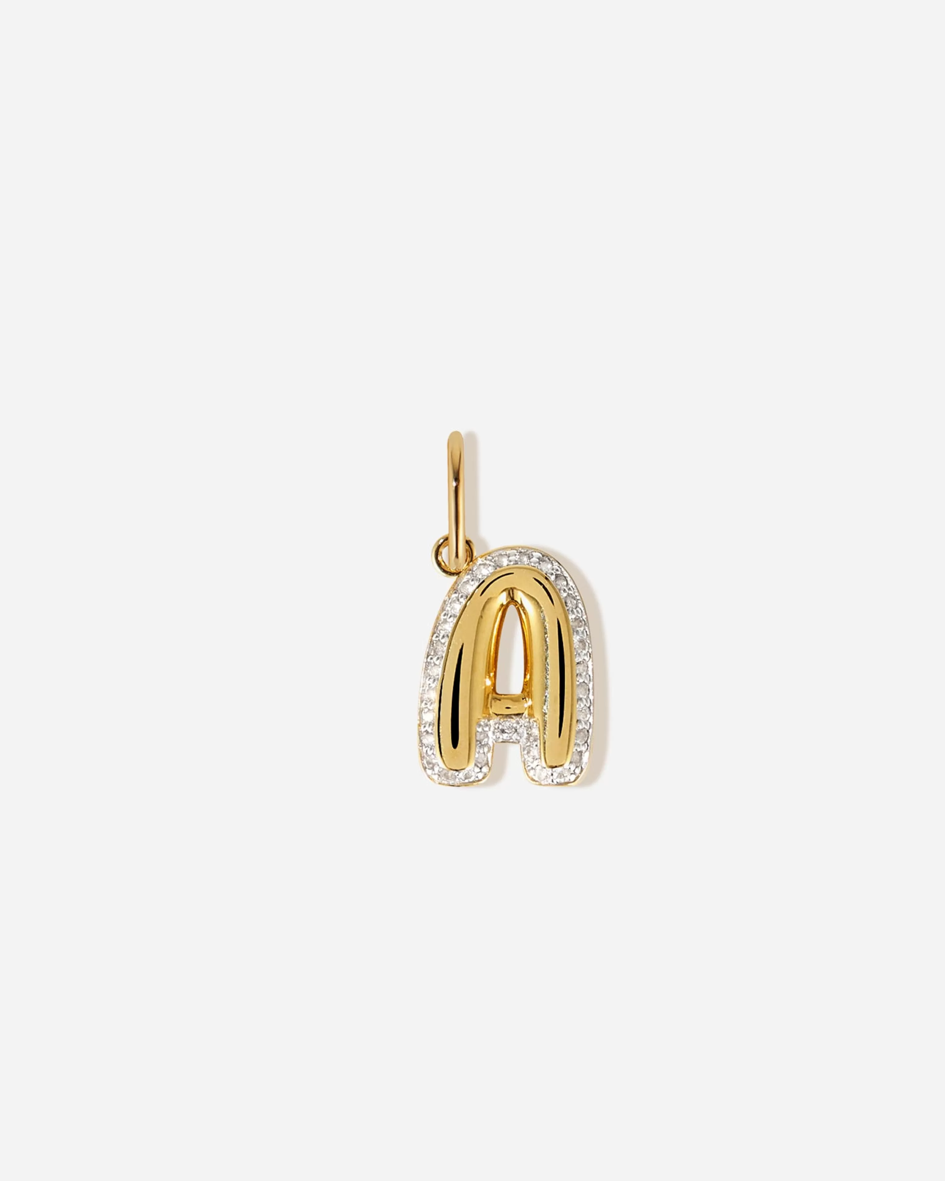 BRUNA The Label Kettenanhänger | Buchstaben^Bubble Letter Topaz Charm 18k Gold Vermeil & Edelsteine