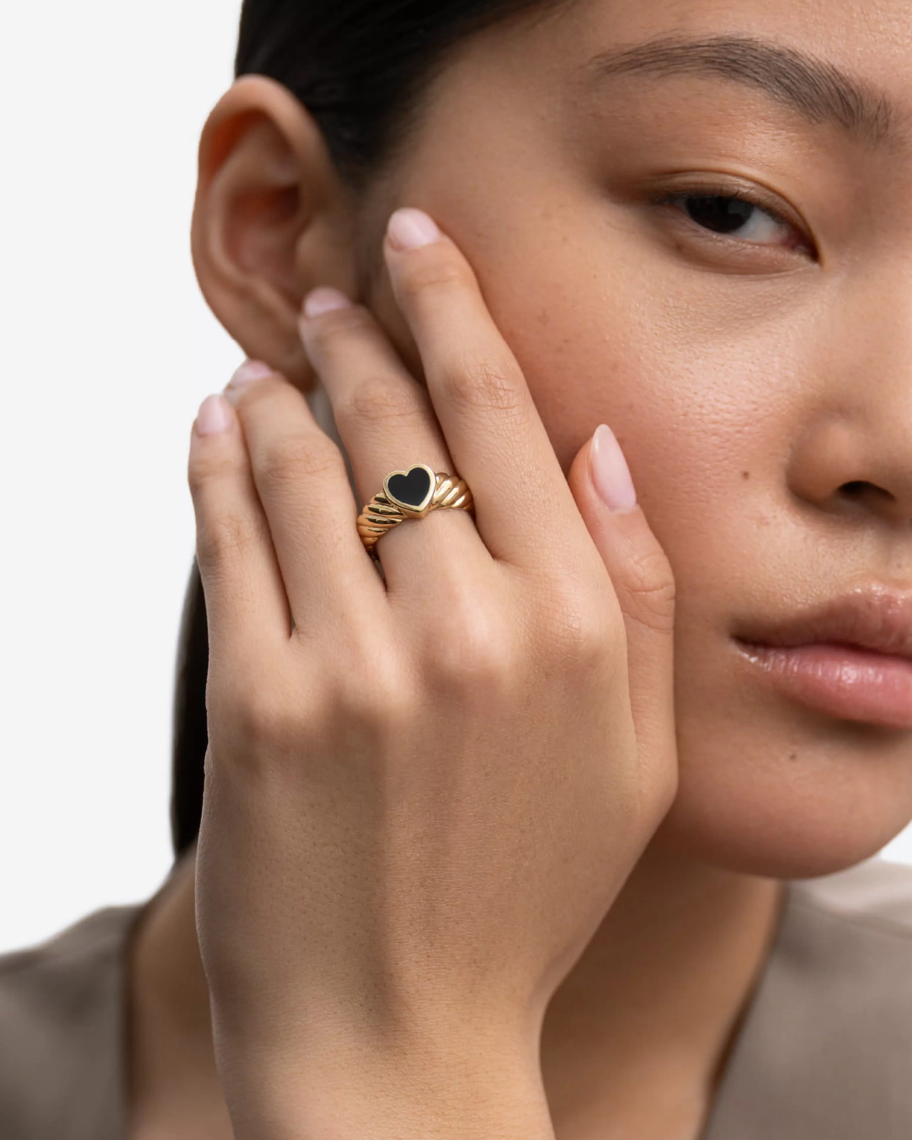 BRUNA The Label Stacking-Ringe | Edelsteine^Corvina Onyx Ring 18k Gold Vermeil & Edelsteine