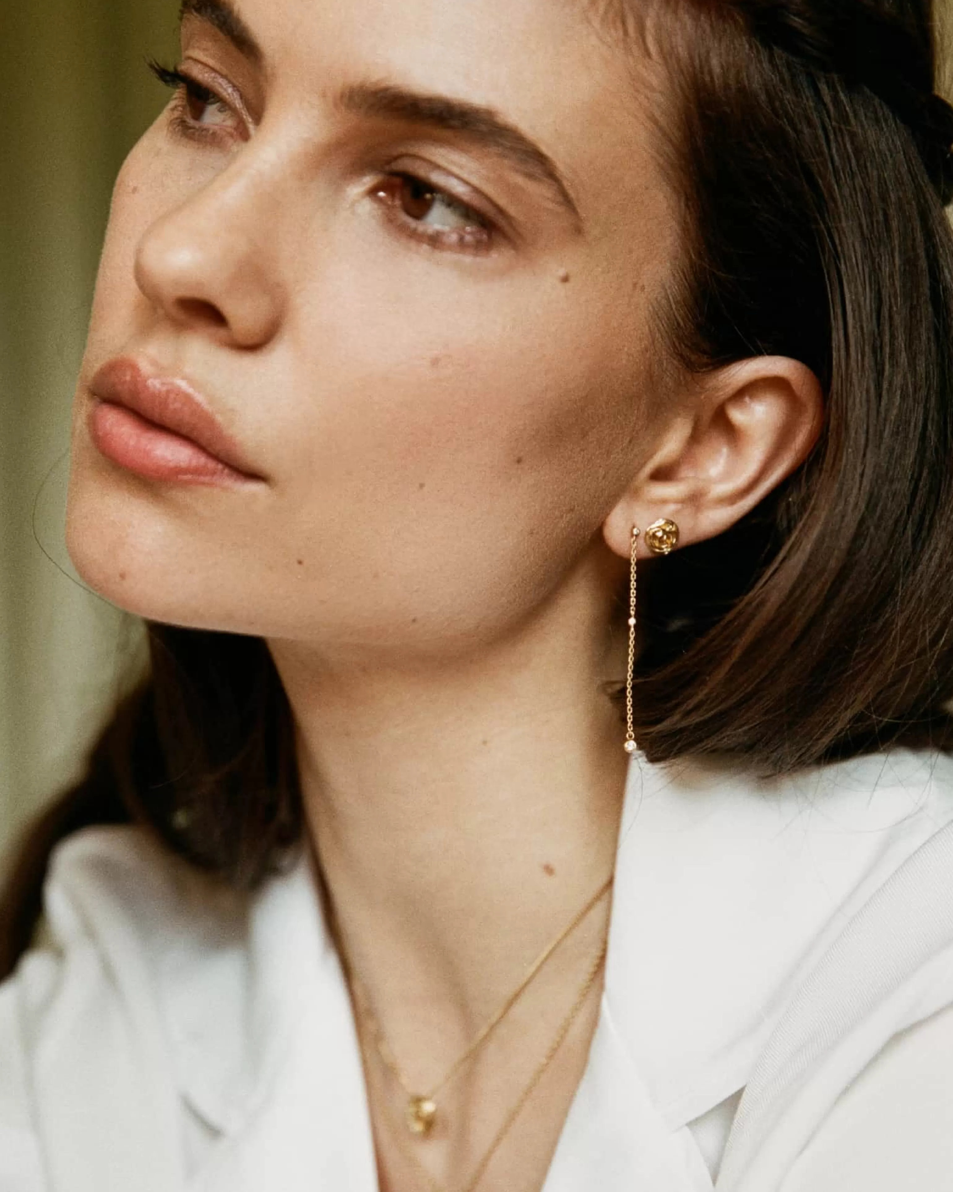 BRUNA The Label Drop^Favola Drop Earrings 14k Gelbgold & Laborgezüchtete Diamanten