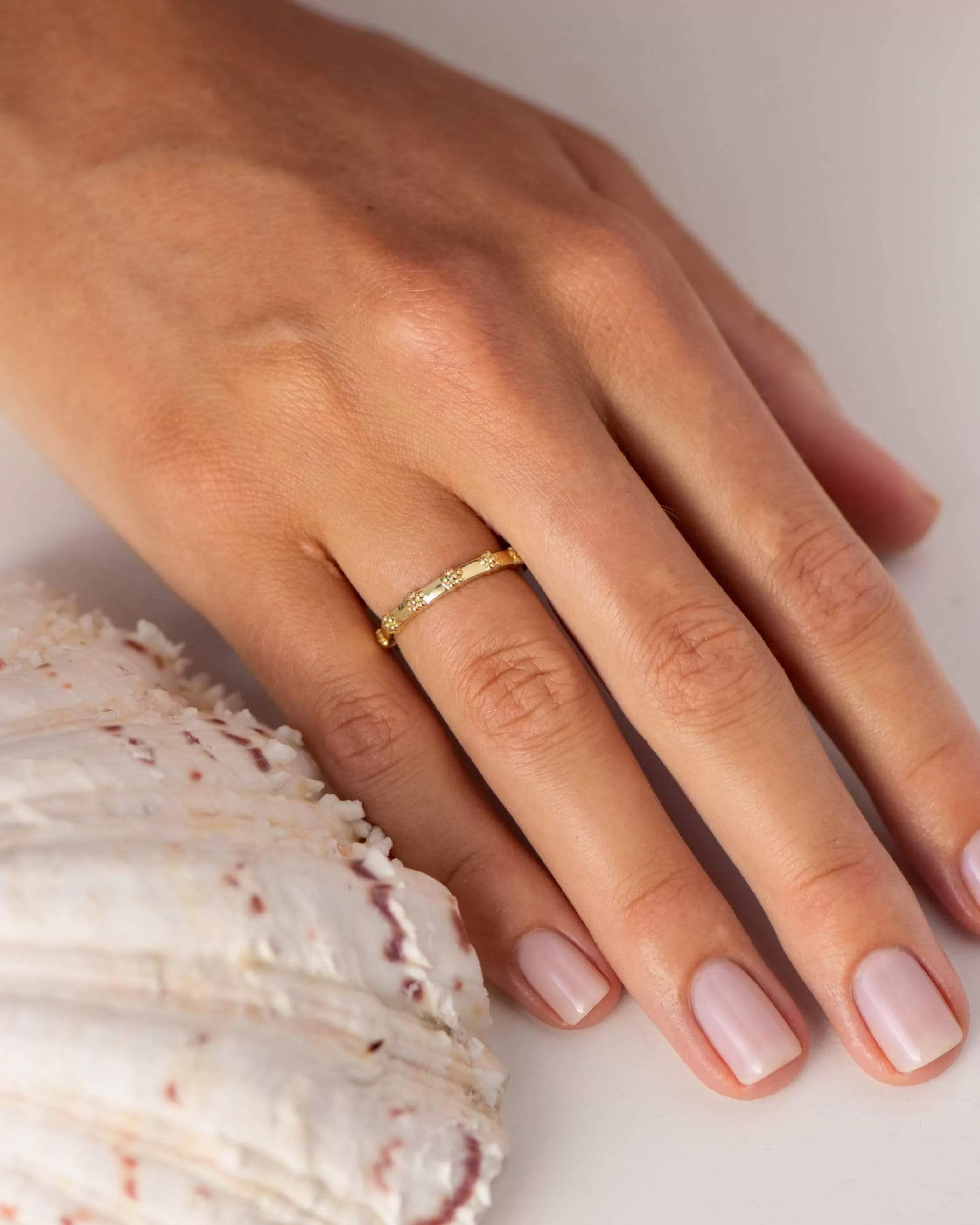 BRUNA The Label Stacking-Ringe | Filigran^Floret Ring 18k Gold Vermeil