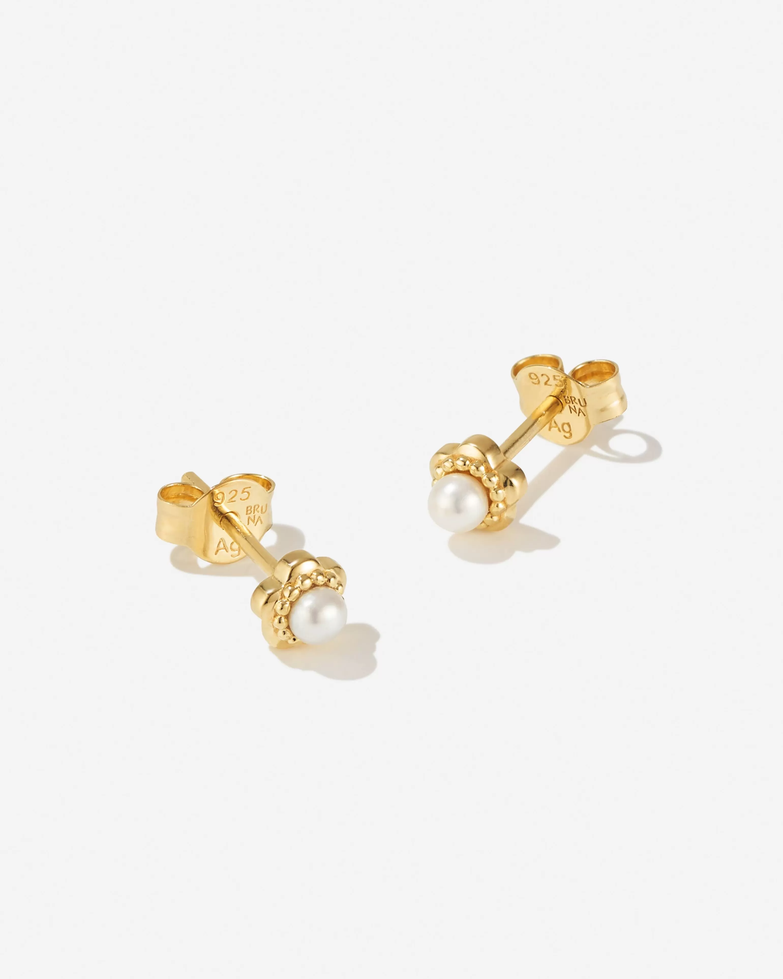 BRUNA The Label Studs | Perlen^Floret Studs 18k Gold Vermeil & Perlen