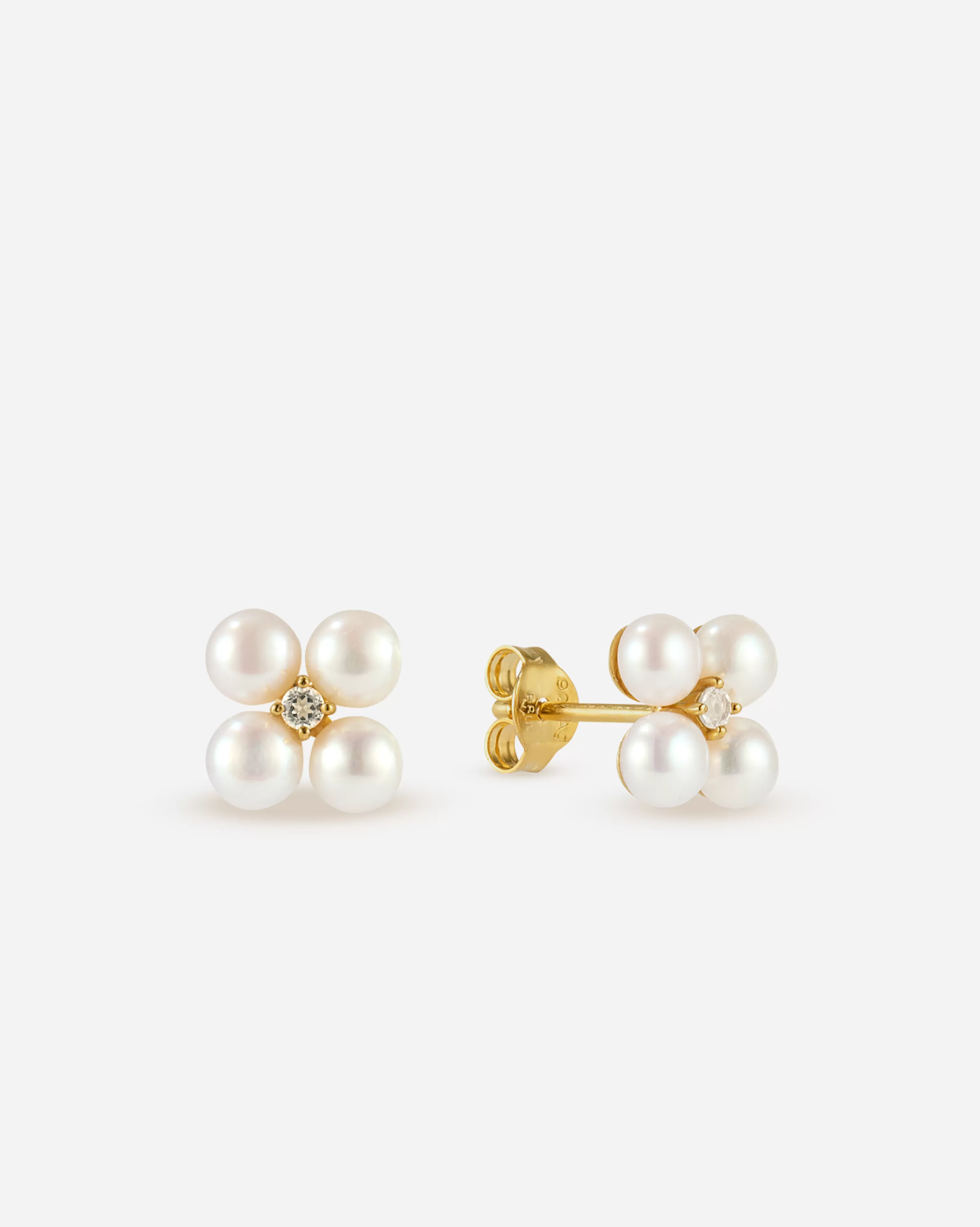 BRUNA The Label Studs | Perlen^Jardin Studs 18k Gold Vermeil & Edelsteine & Perlen