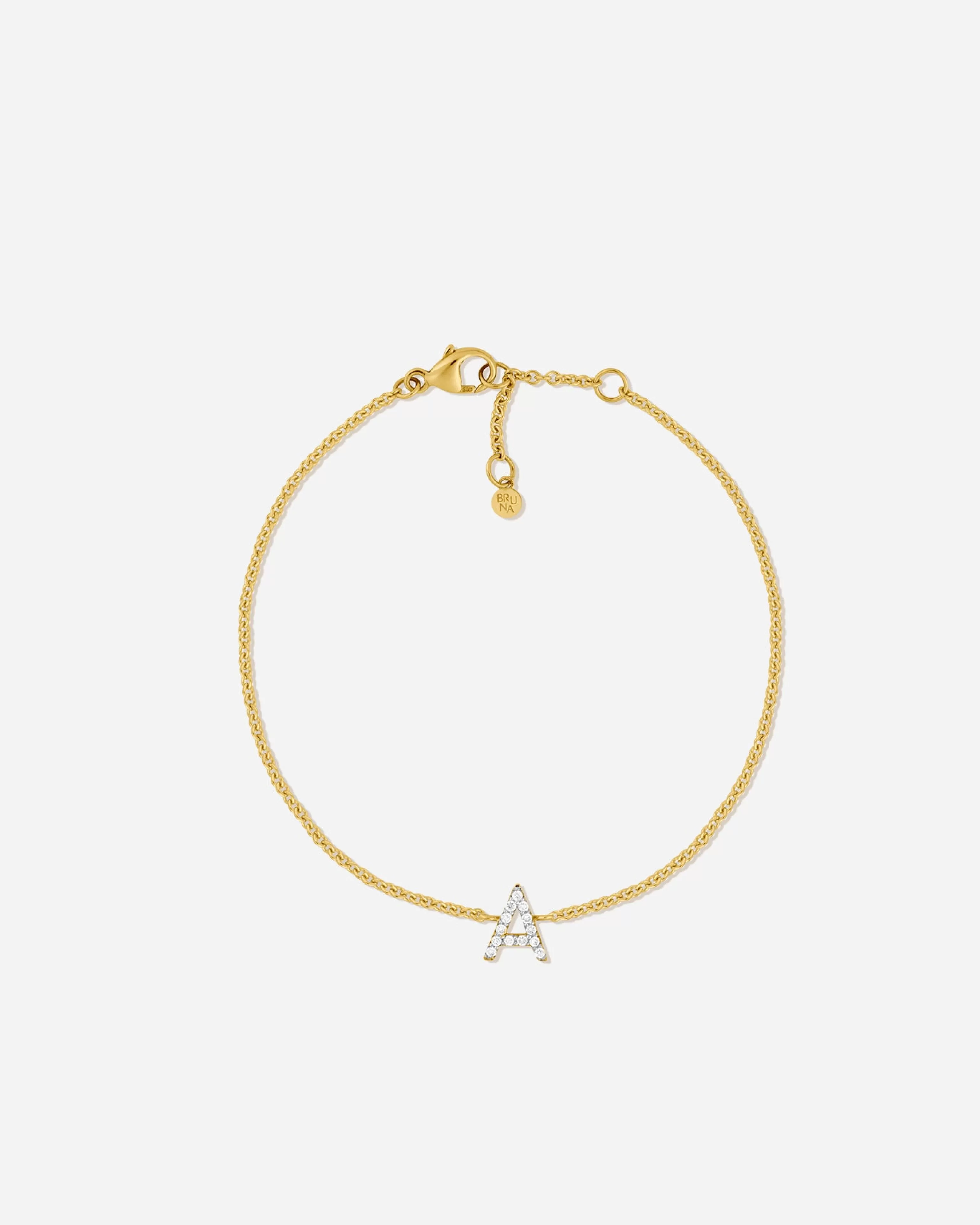 BRUNA The Label Filigran^Lab-Grown Diamond Letter Bracelet 14k Gelbgold & Laborgezüchtete Diamanten