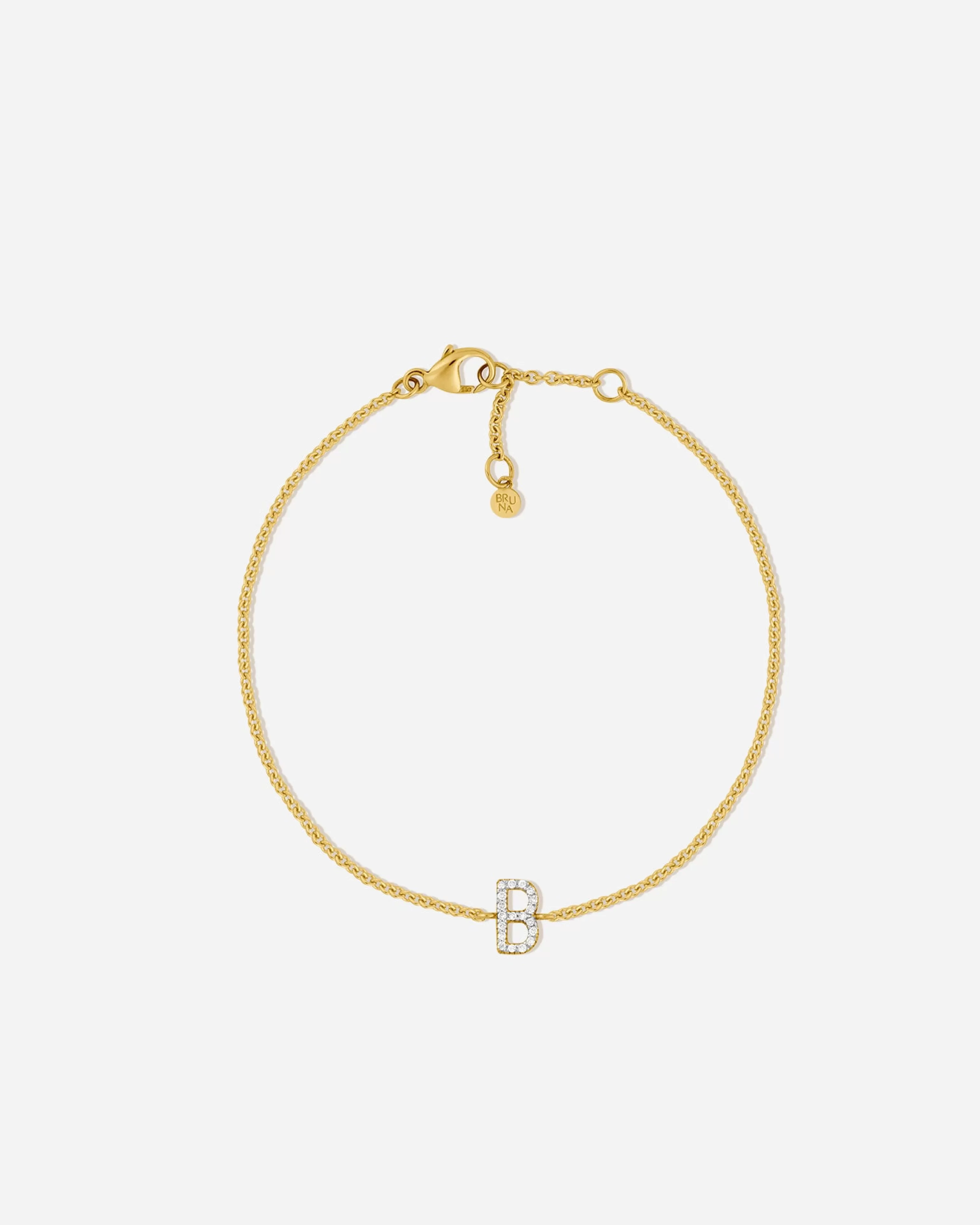 BRUNA The Label Filigran^Lab-Grown Diamond Letter Bracelet 14k Gelbgold & Laborgezüchtete Diamanten