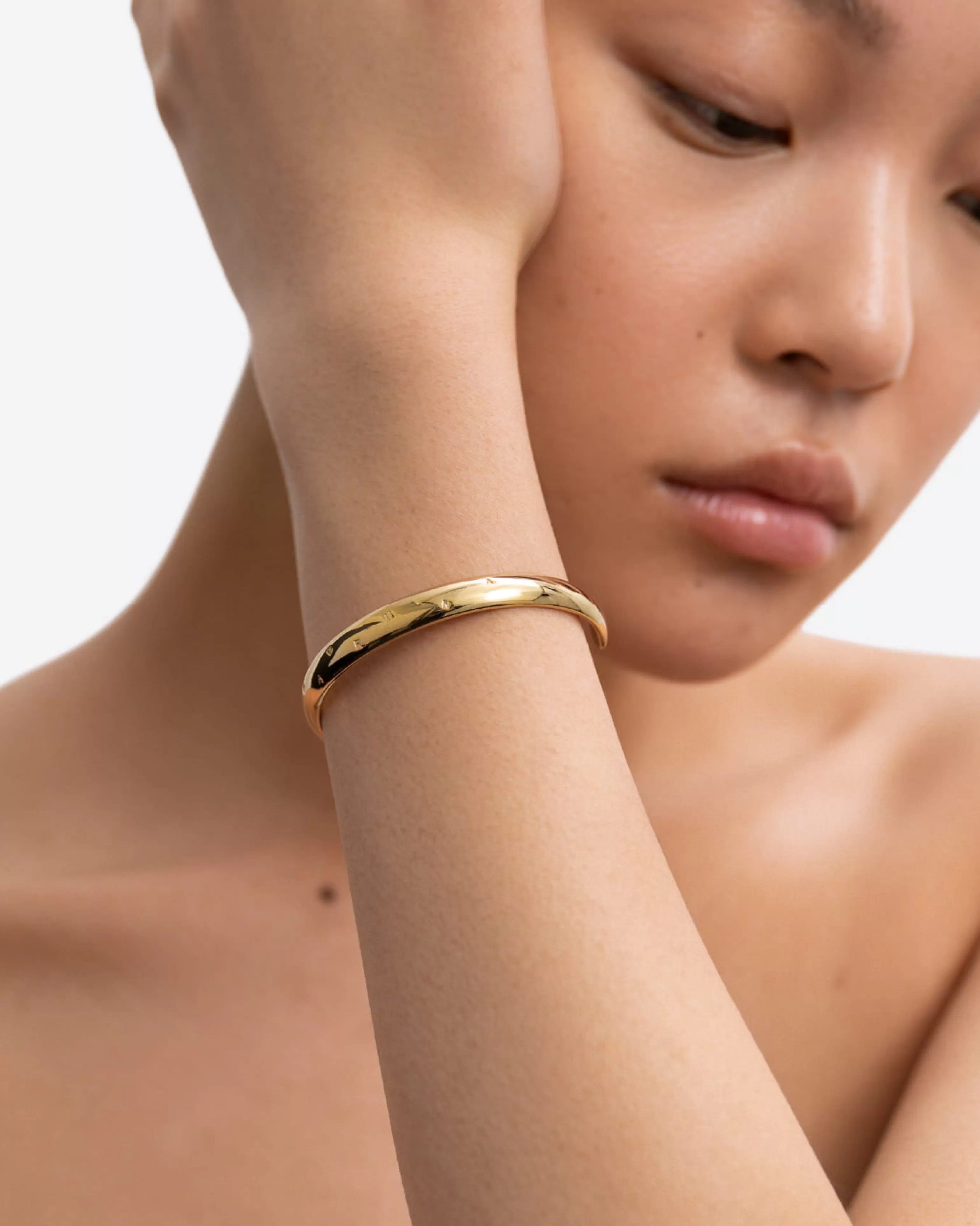 BRUNA The Label Armreifen^Liguria Logo Cuff Bracelet 18k Gold Vermeil