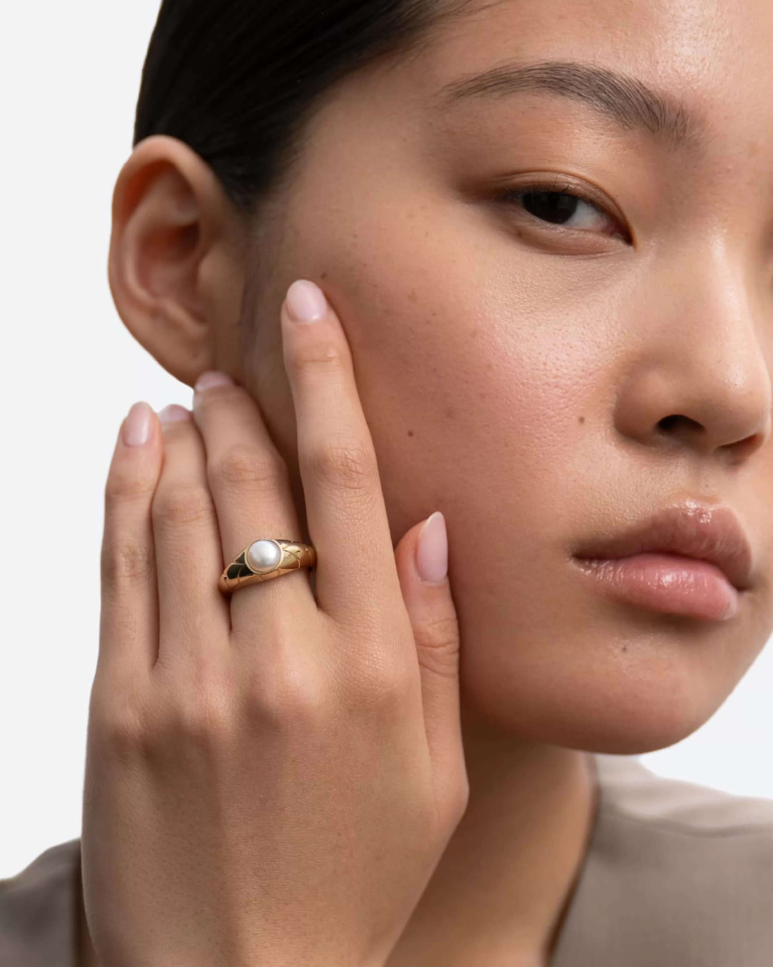 BRUNA The Label Stacking-Ringe | Perlen^Limoges Ring 18k Gold Vermeil & Perlen