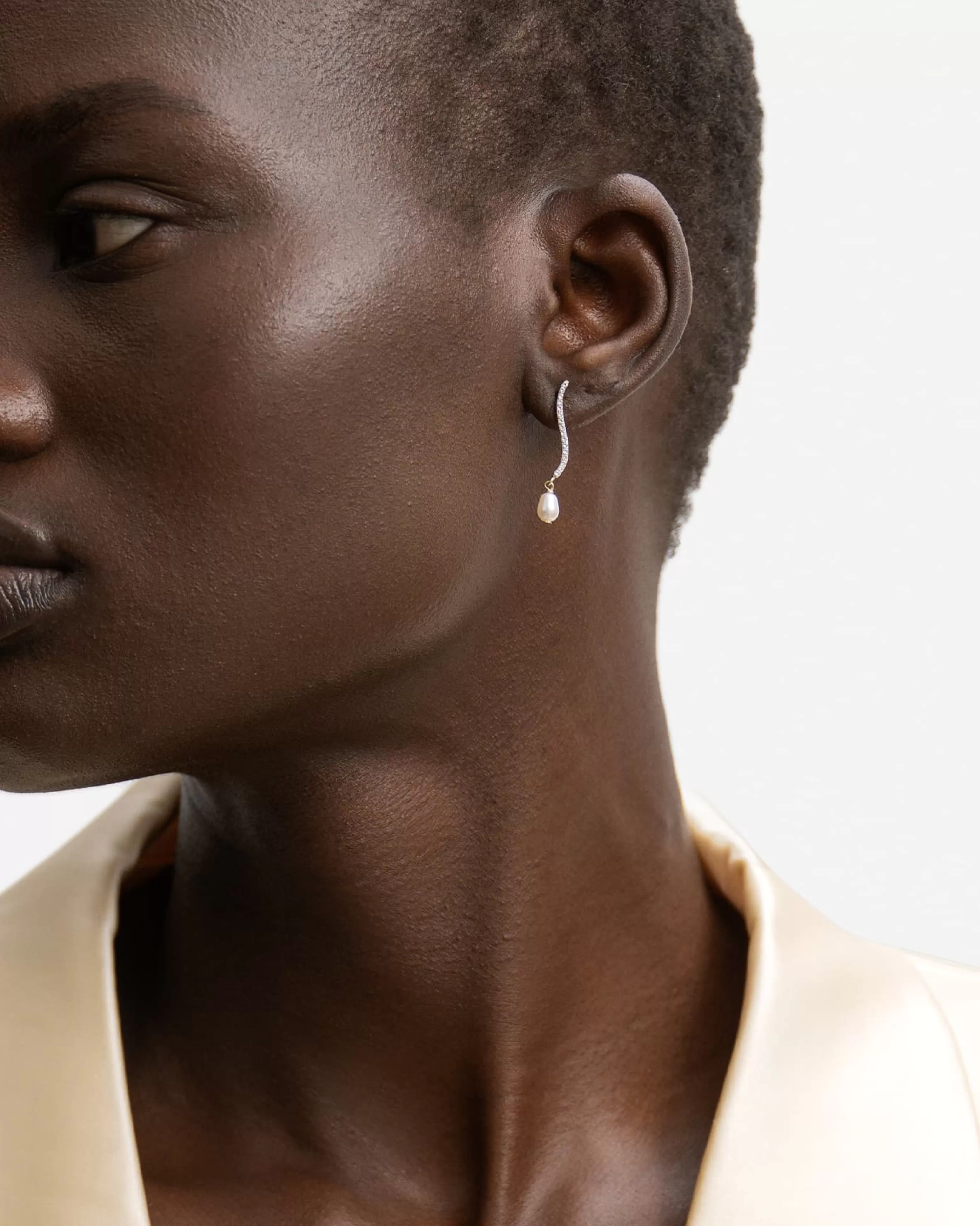 BRUNA The Label Perlen^Lune Earrings 18k Gold Vermeil & Edelsteine & Perlen