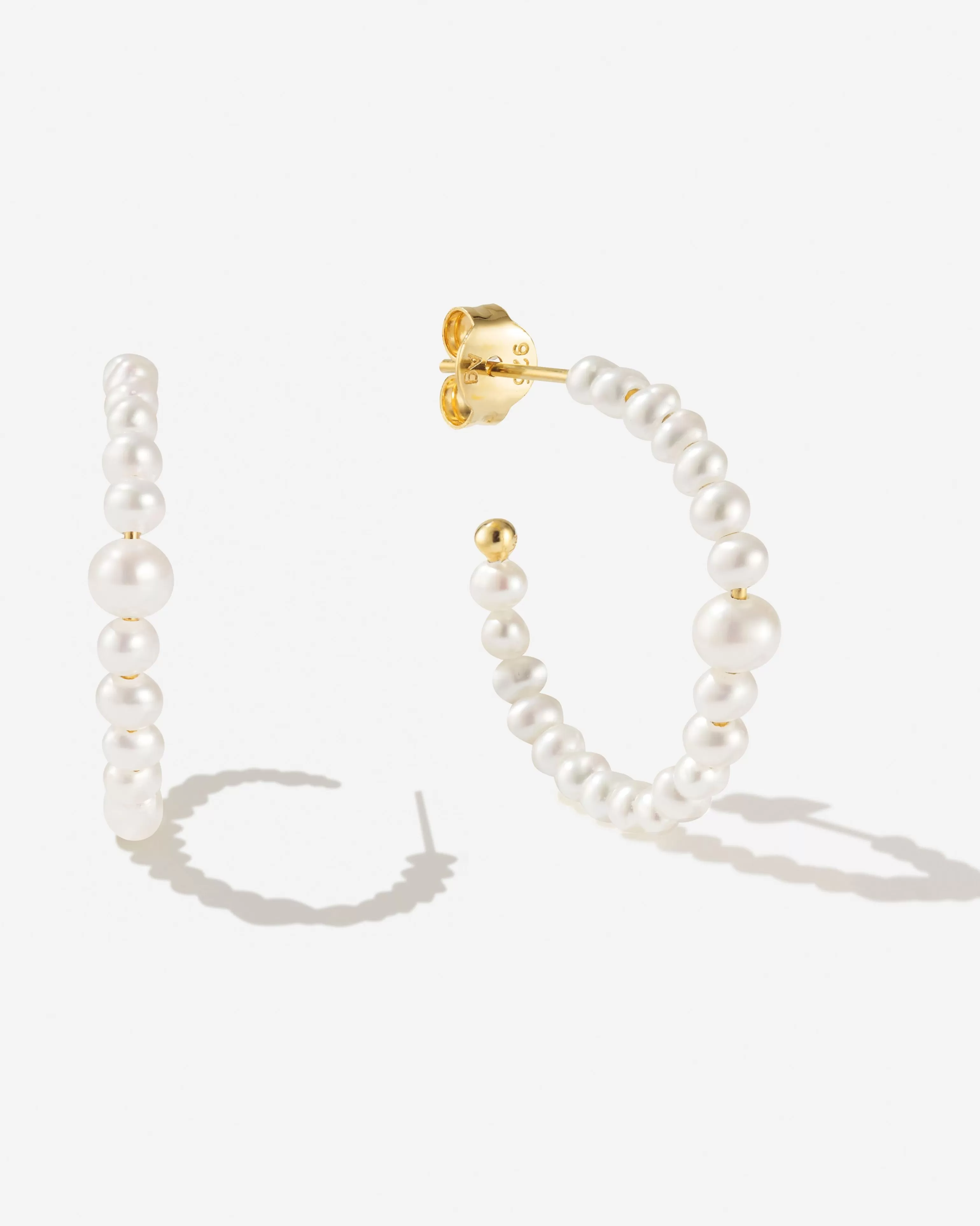 BRUNA The Label Creolen | Perlen^Marinella Hoops 18k Gold Vermeil & Perlen