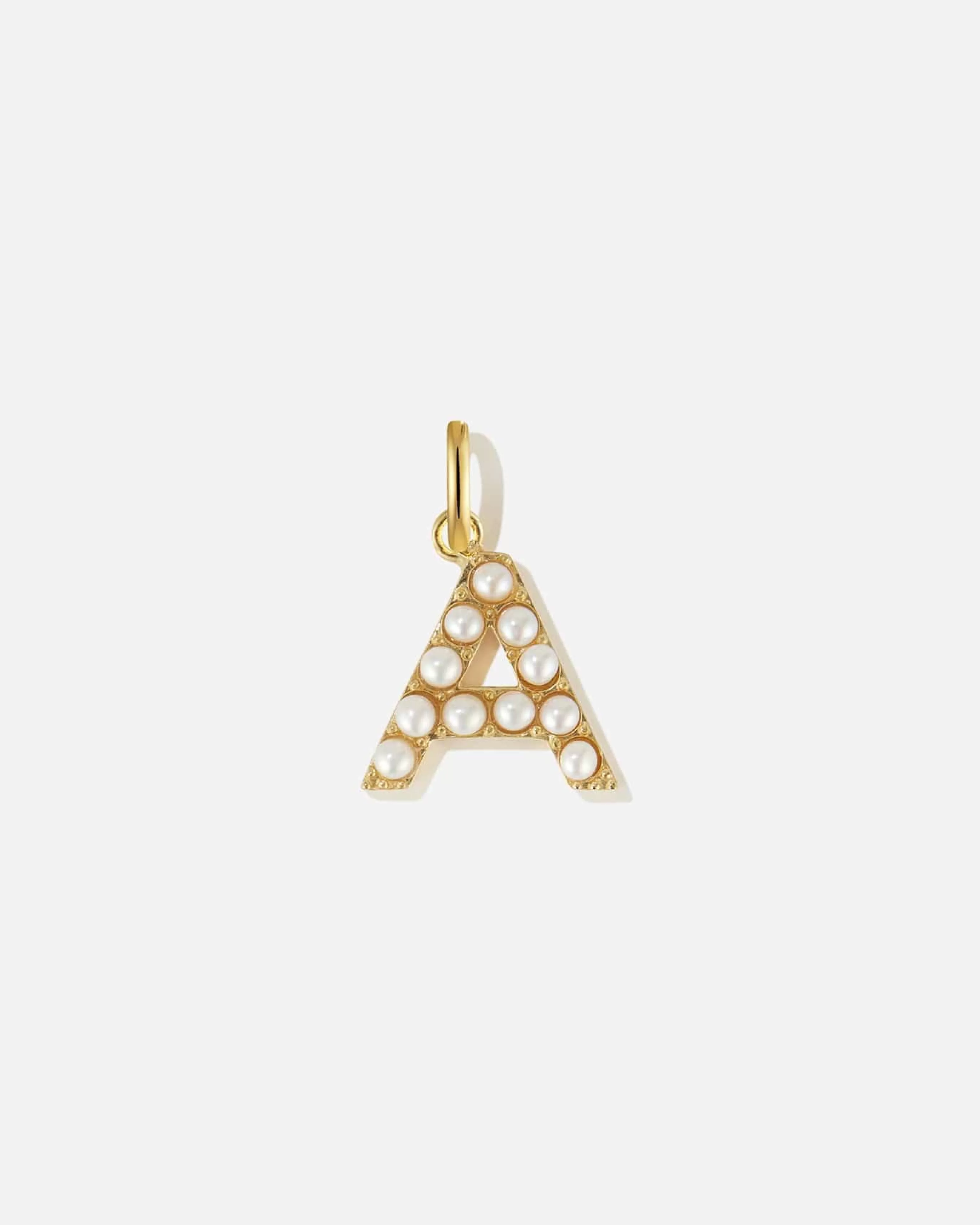 BRUNA The Label Kettenanhänger | Buchstaben^Pearl Letter Charm 18k Gold Vermeil & Perlen