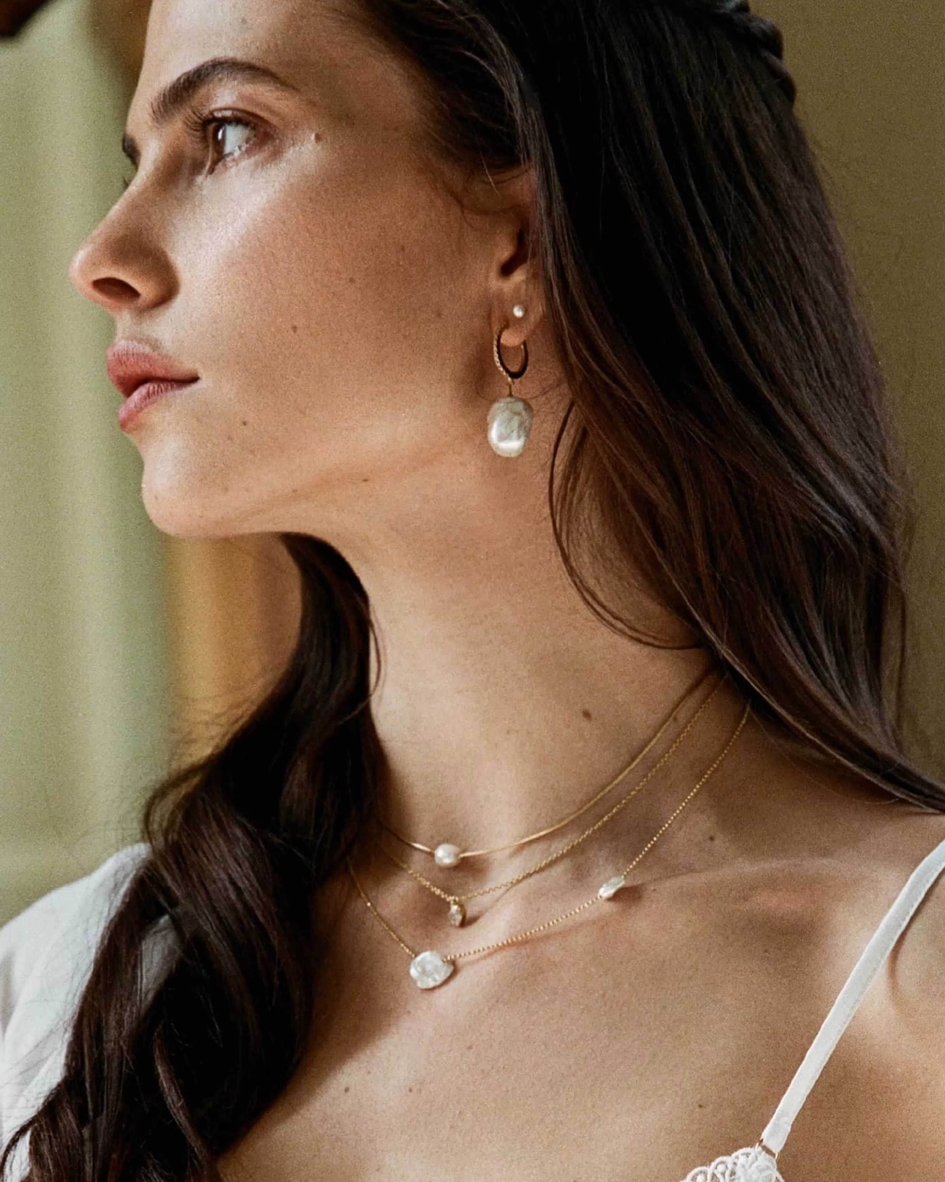 BRUNA The Label Ohrringe Mit Anhänger | Creolen^Praiano Earrings 14k Gelbgold & Laborgezüchtete Diamanten