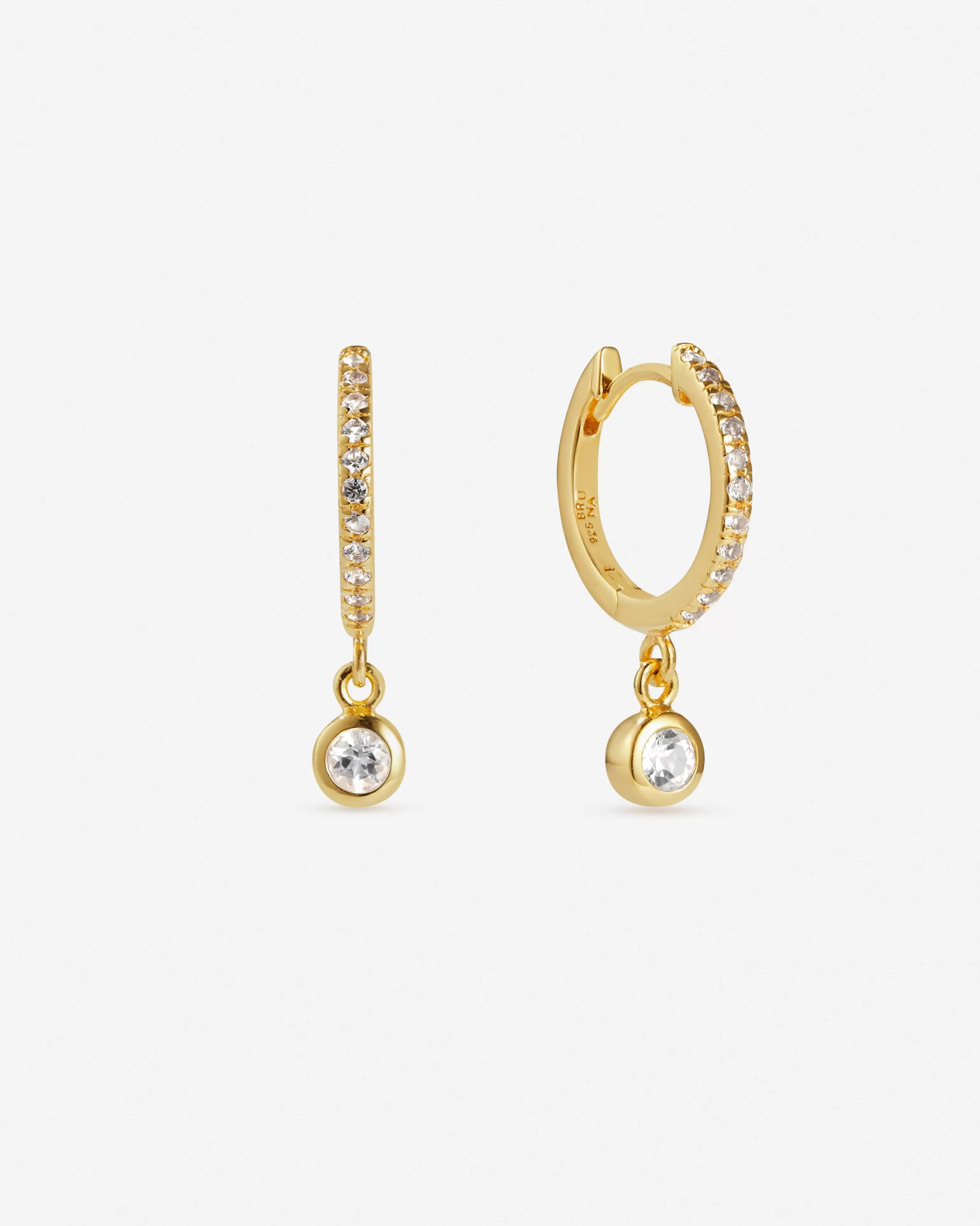 BRUNA The Label Ohrringe Mit Anhänger | Creolen^Sanremo Hoops 18k Gold Vermeil & Edelsteine