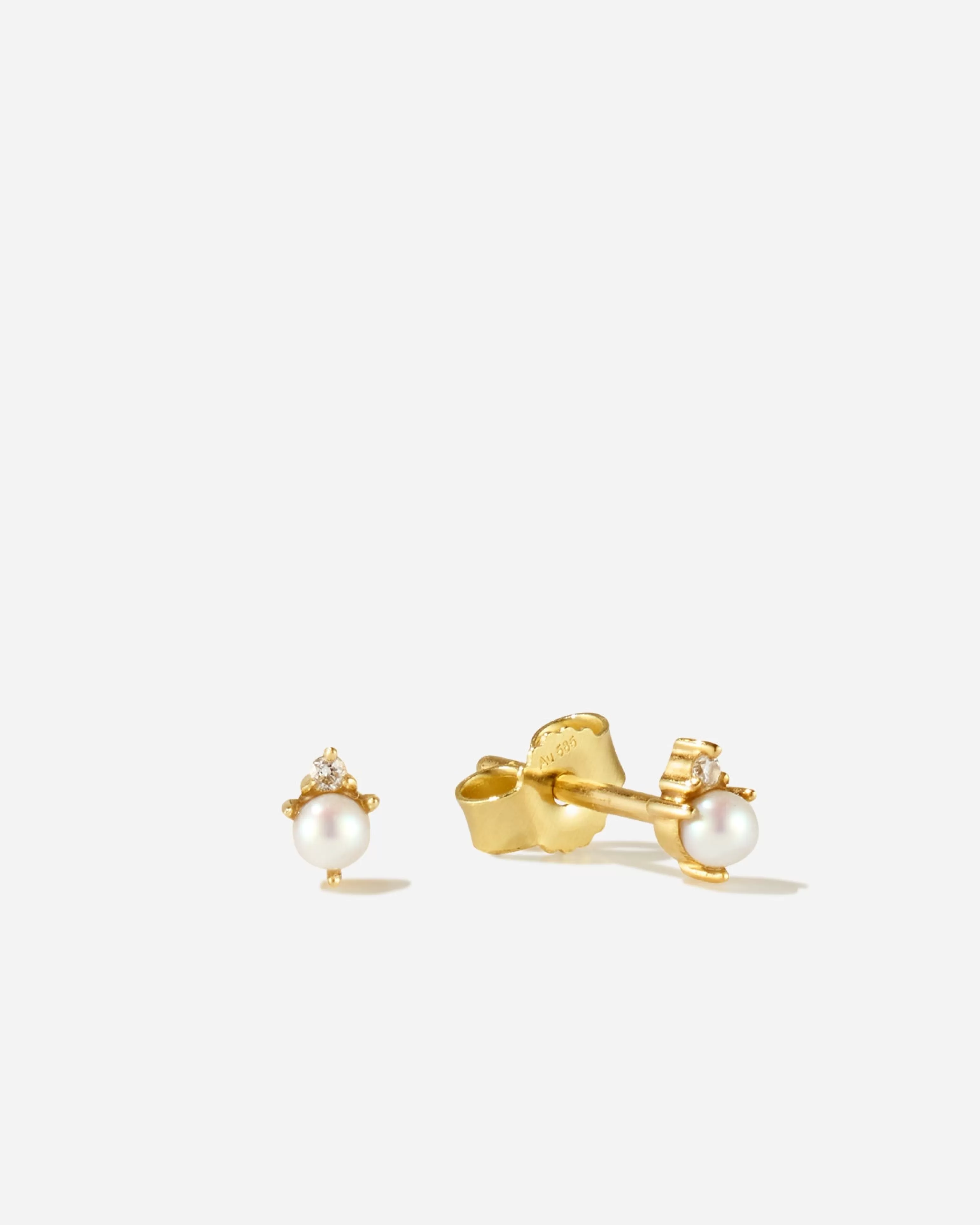 BRUNA The Label Studs | Perlen^Tendresse Studs 14k Gelbgold & Laborgezüchtete Diamanten