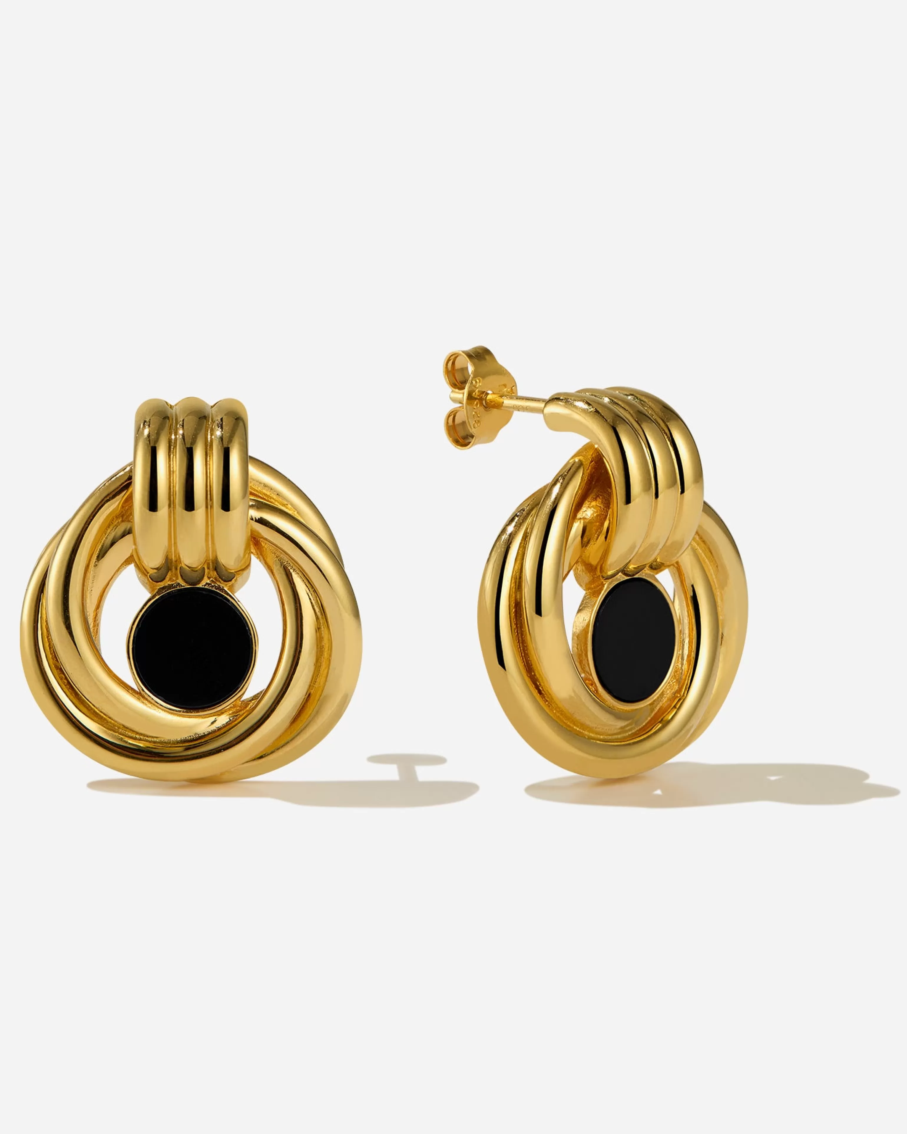 BRUNA The Label Studs^Tuscany Loop Onyx Earrings