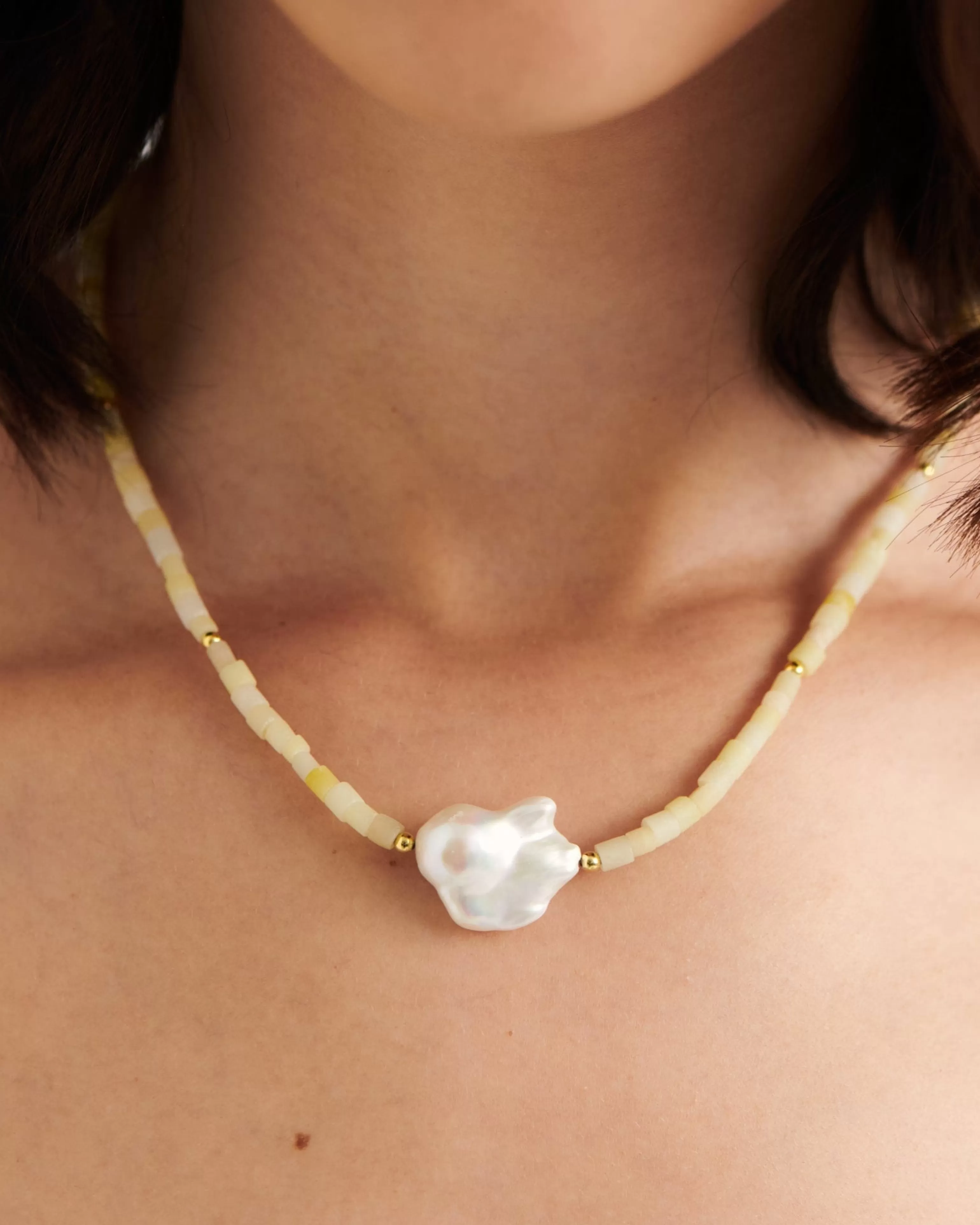 BRUNA The Label Perlen | Statement^Valencia Necklace 18k Gold Vermeil & Perlen