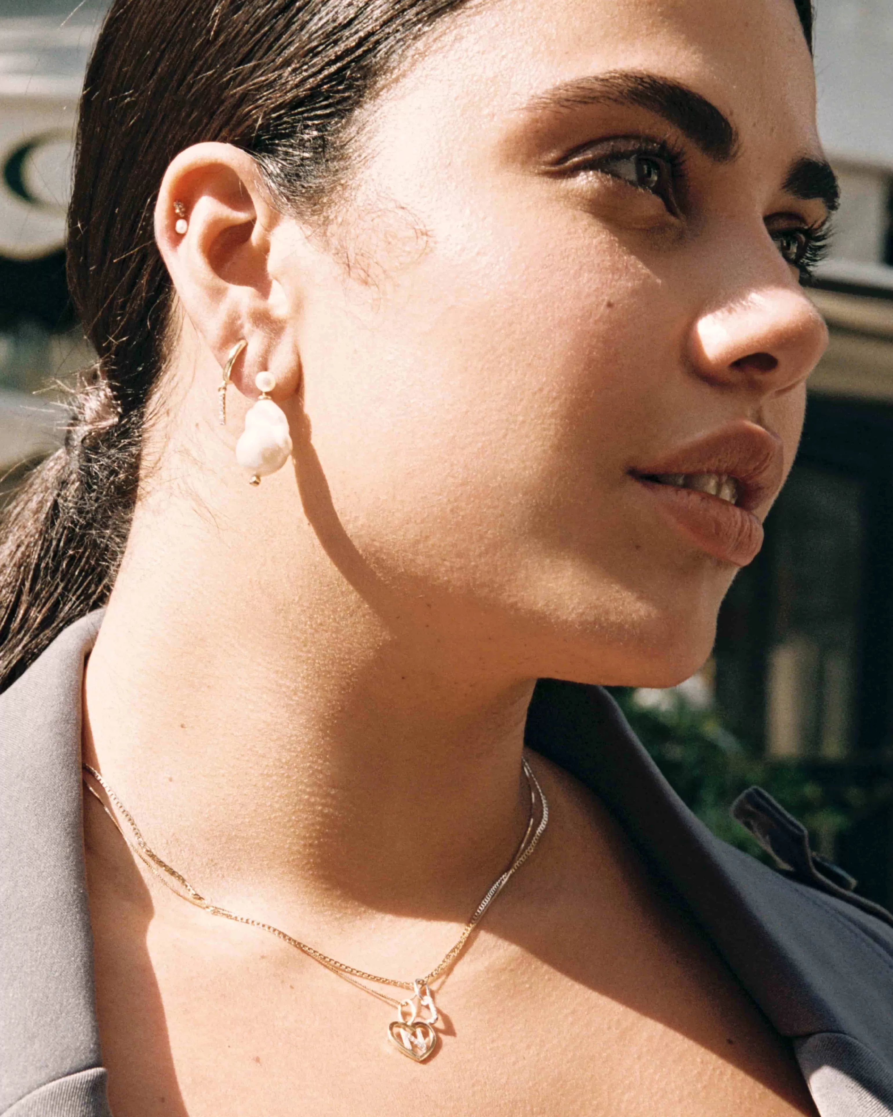 BRUNA The Label Alle Piercings^Vendôme Threaded Stud 14k Gelbgold & Perlen