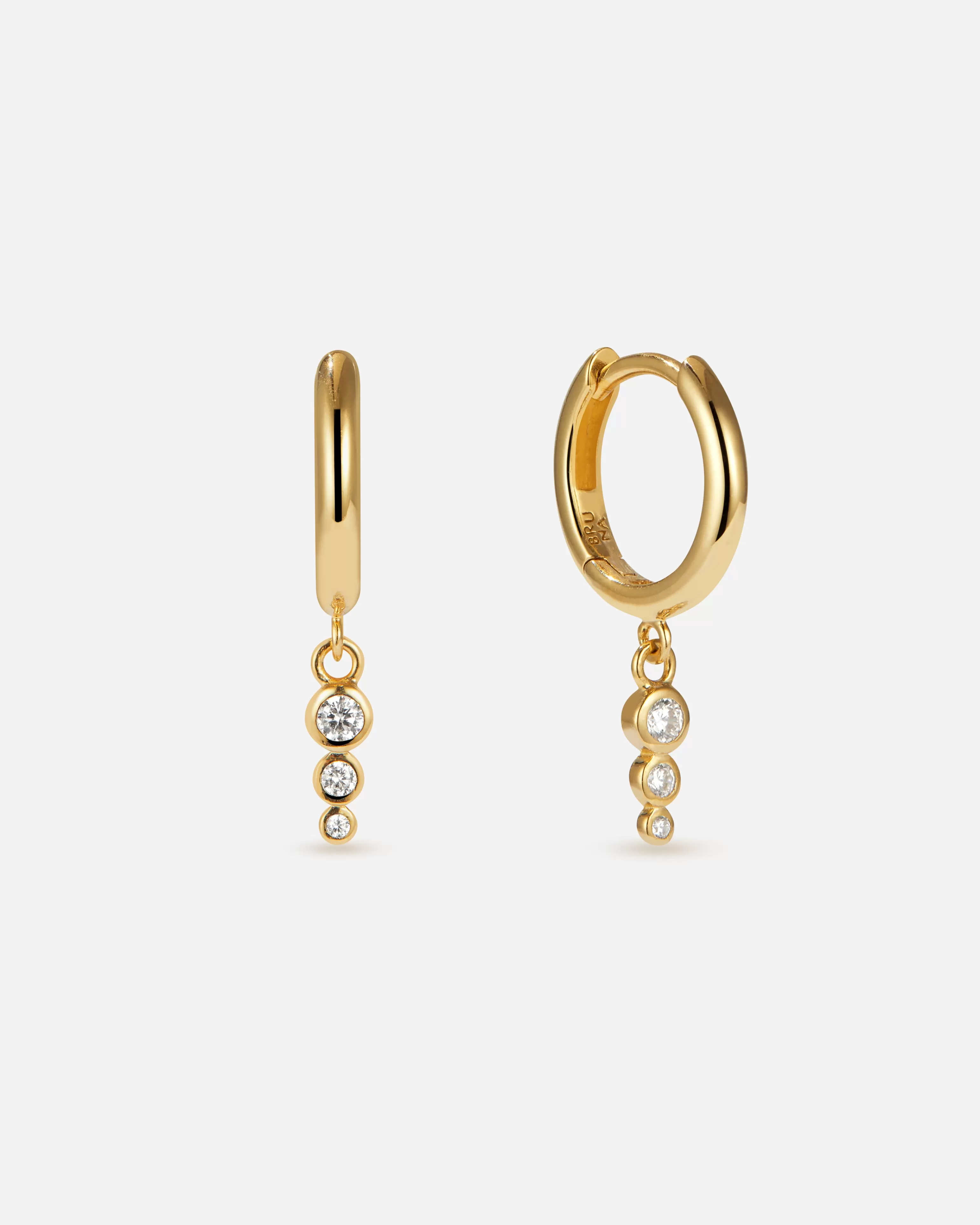 BRUNA The Label Ohrringe Mit Anhänger | Creolen^Verdon Hoops 14k Gelbgold & Laborgezüchtete Diamanten
